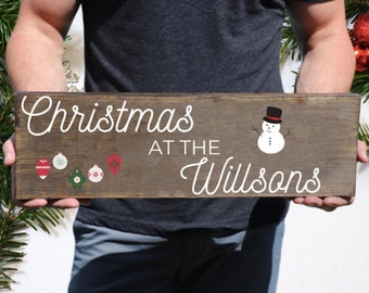 Christmas personalized sign, merry Christmas sign, family name sign, Christmas decor, farmhouse Christmas,gift for family, gift for parents