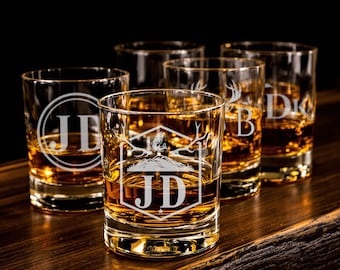 Custom Groomsmen Engraved Rocks Glass, Etched Bourbon Whiskey Groomsman Proposal Gift, Wedding Party Gifts