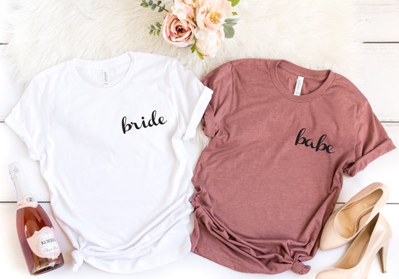 Bride Babe Bachelorette Hen Party Shirt Soon to be Mrs Getting Ready Outfit Personalized Party TShirts Bachelorette Party Bridesmaid vibes