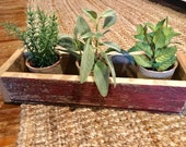 Reclaimed Wood Box Chippy Red Weathered Distressed Antique Vintage Farmhouse Rustic