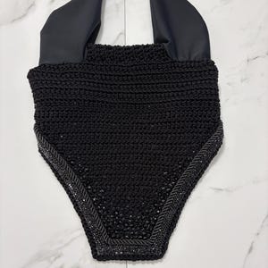 Horse Bonnet with All Black Rhinestone ‘Falling Star’ Design in Square