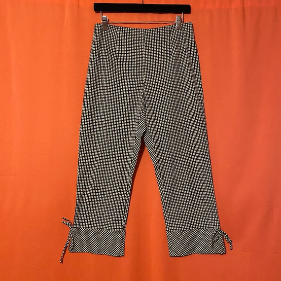 1990s Pine Cove Black Gingham Capri Pants