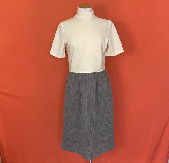 1960s Handmade Mock-Neck Secretary Dress - image 1