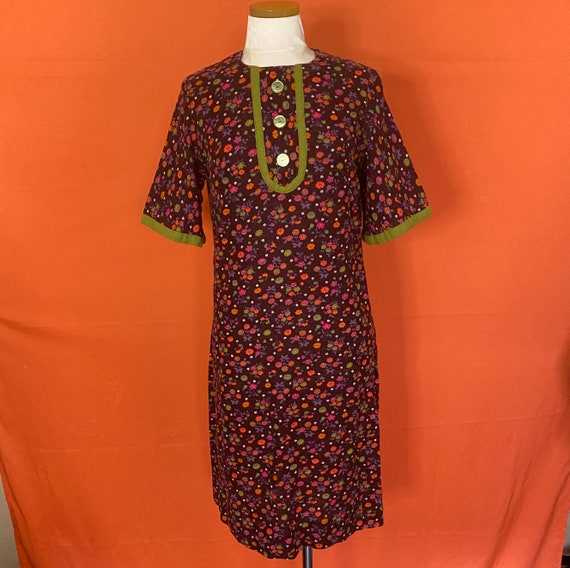 1970s Handmade Purple Floral Dress - image 2