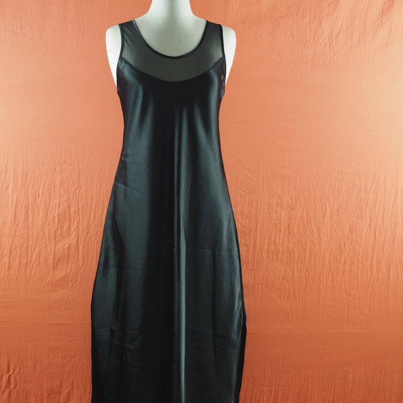 1990s Inner Most Black Satin Nightgown - image 2