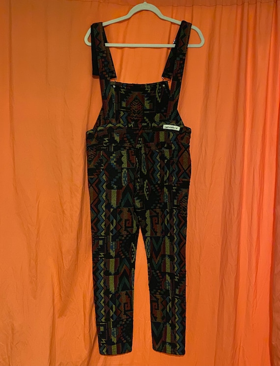 1980s Supermarket Tribal Print Overalls - image 2