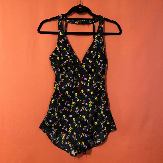1970s Robby Len Fashions Floral Swimsuit