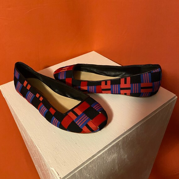 1980s Diane Von Furstenberg Woven Ribbon Flats