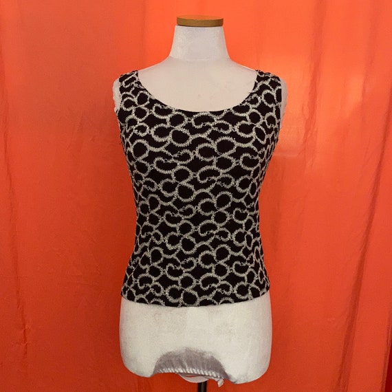 1990s Truffles Embellished Knit Crop Tank - image 1