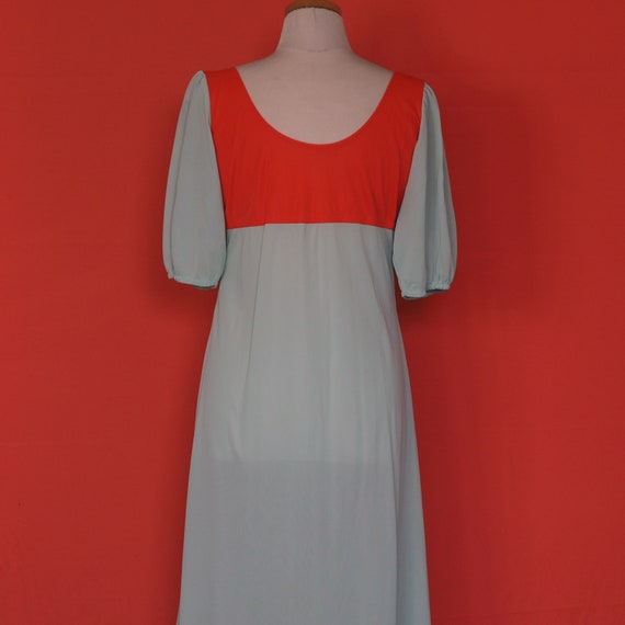 1960s Handmade Nylon Color Block Maxi Dress - image 3