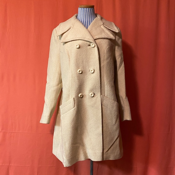 1960s Union-Made White Peacoat