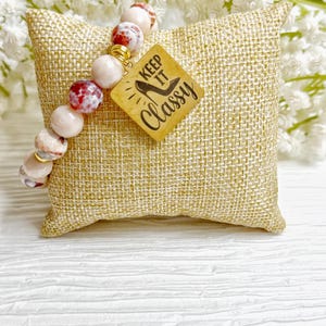 Beaded Charm Bracelet, Cute Beaded Bracelet, Stretch bracelets