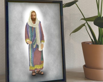 Jesus art Christian wall artwork Home decor Church decor Loving Jesus print Gospel picture Digital Download