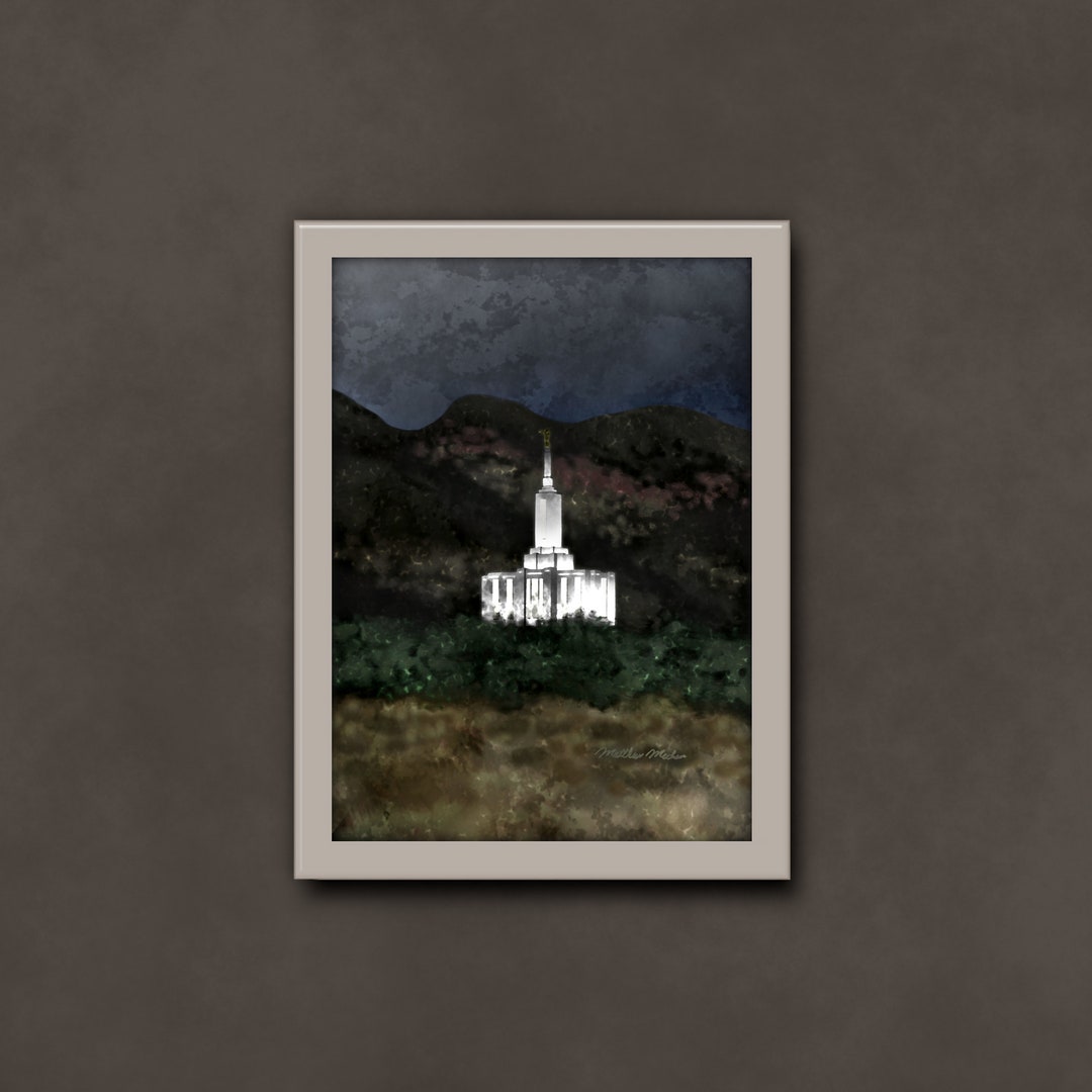 Pocatello Temple Painting Abstract Art Print Wall Decor I Love Etsy