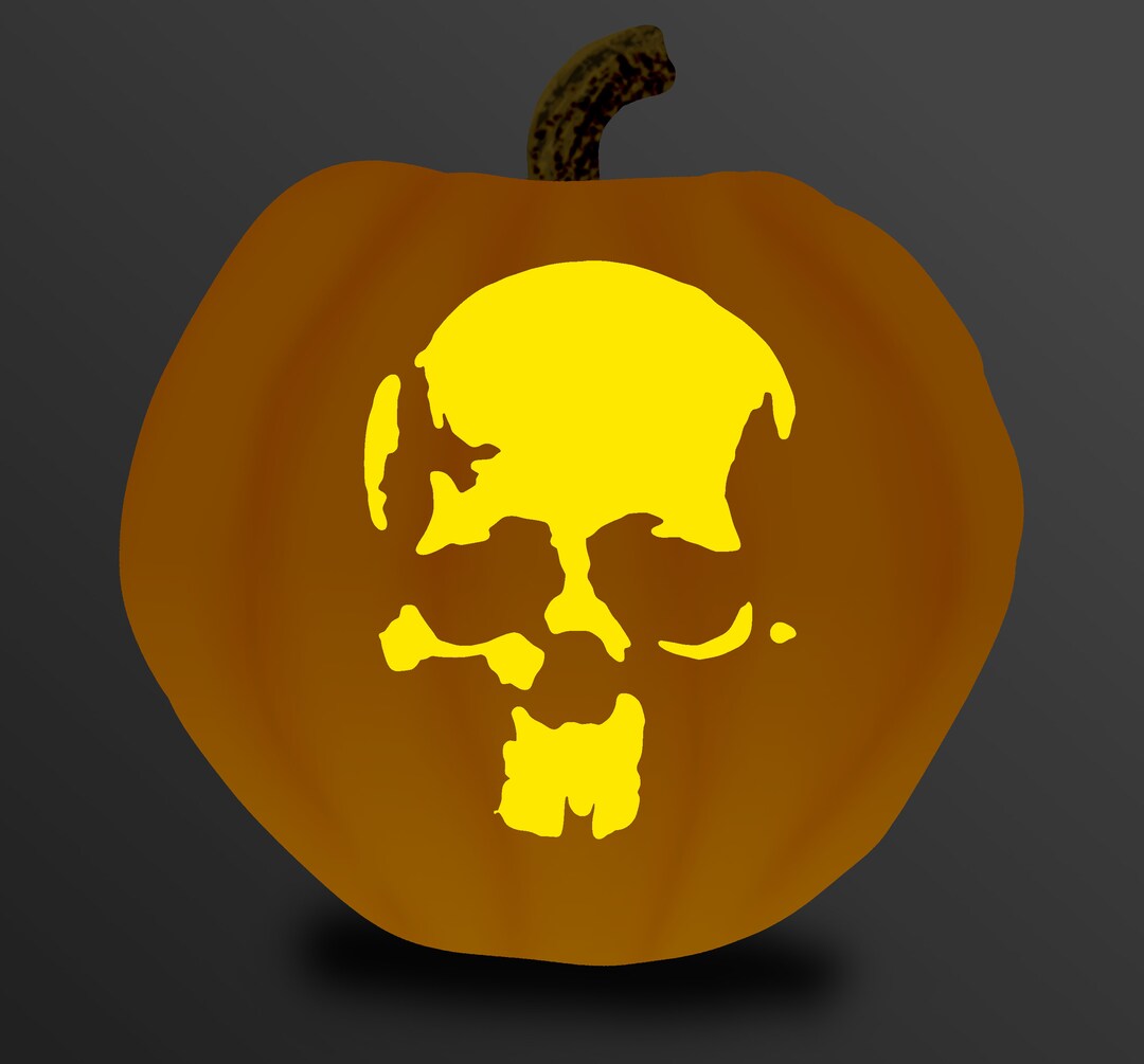 Pumpkin Carving Stencil Halloween Printable Skull Template Jack O ...