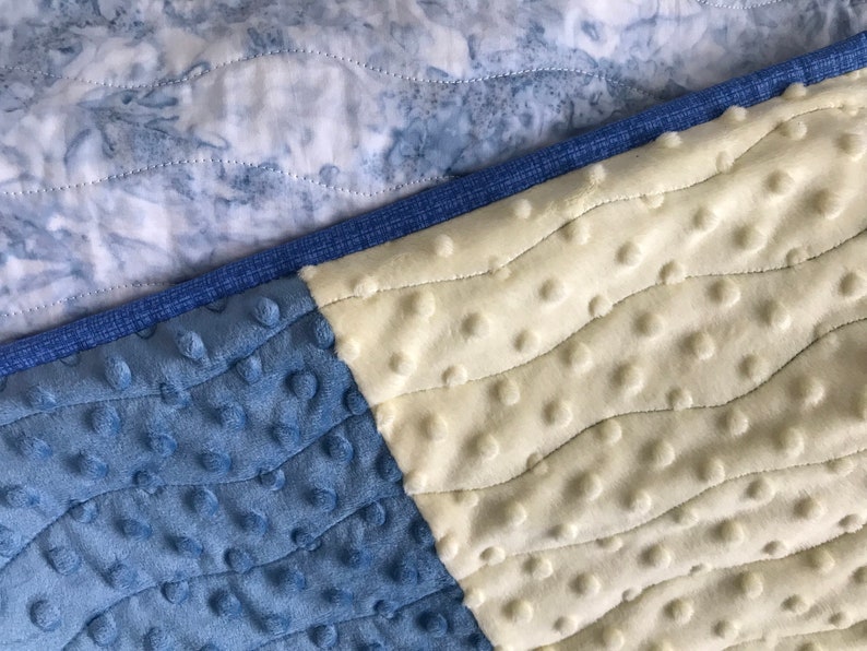 Blue and White Baby Quilt Baby Blanket Baby Shower Gift Etsy