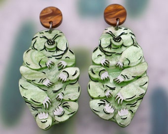 Tardigrade (Water Bear) Earrings. Laser Cut Acrylic Science Earrings
