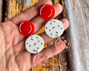 Blood Cell Earrings. Red Blood Cell, White Blood Cell and Platelet Earrings