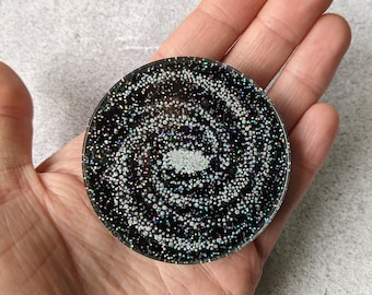 Galaxy Brooch with Glittery Stars in Laser Cut Acrylic