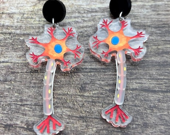 Neuron Earrings, Laser Cut Acrylic Earrings.