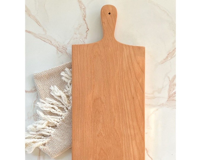 Classic Rectangle Charcuterie Board with Handle  |  Large Serving Board