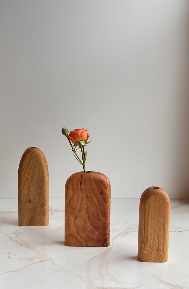 Organic Style Wood Bud Vase Flower Vase Etsy