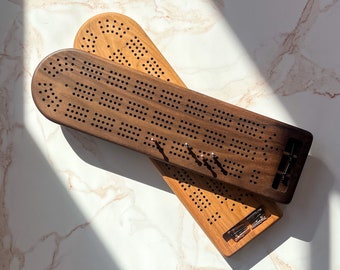 Cribbage Board with Magnetic Peg Storage