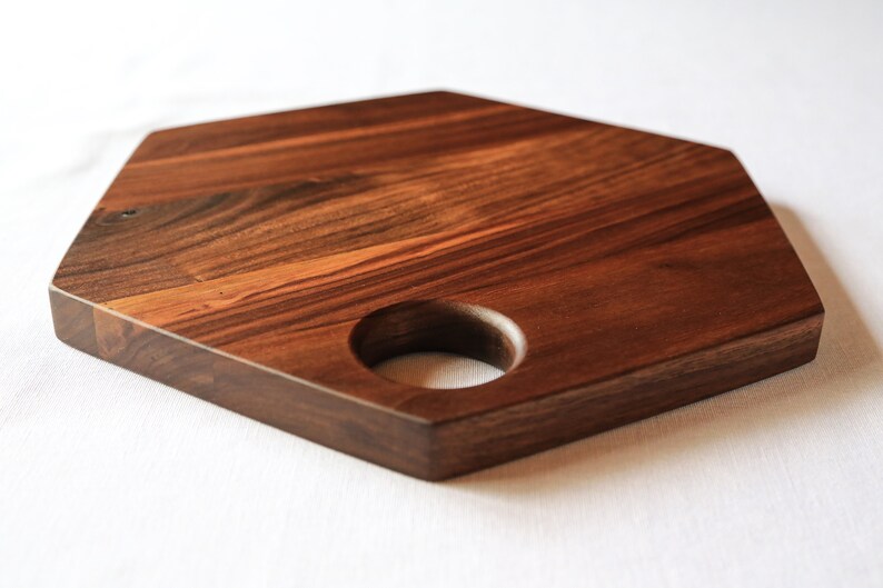 Bread Board Walnut Hexagon Charcuterie Board Cheese Board