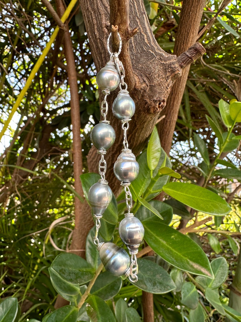 Creamy Silvery/blue Tahitian Pearl Bracelet in 925 Sterling Silver. - Etsy