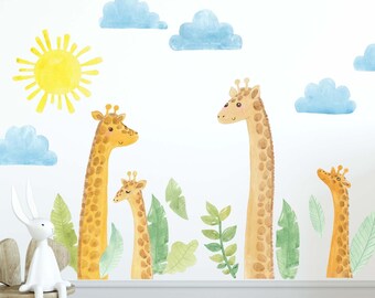 Giraffe Wall Decals Animal Jungle safari nursery Stickers, LF066