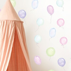 Watercolor Air Balloons Wall Decals Nursery Stickers Polka Dots, LF416