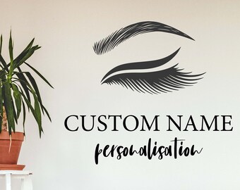 Adesivi personalizzati con logo aziendale per studio di bellezza per ciglia, LF413