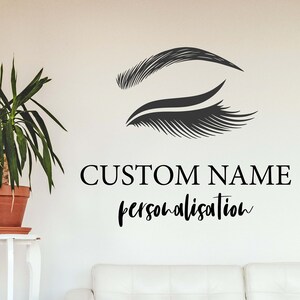 Custom Business Logo Decals Lash Beauty Studio Sticker, LF413