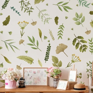 Greenery Wall Decals Leaf Nature Nursery Stickers, LF417