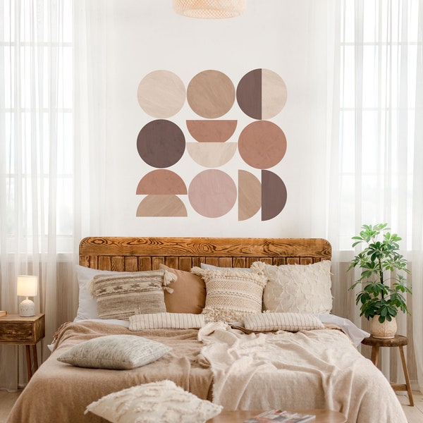 Circle Wall Decal Colour Block Boho Modern Sticker Testiera Grande, LF379