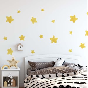Star Wall Decals Watercolor Stickers Yellow,LF122