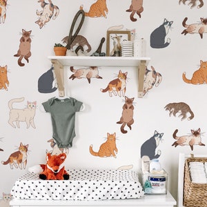 Cats Wall Decals Pet Funny Stickers, LF298