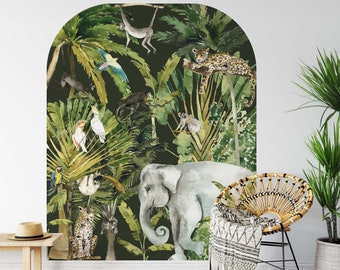 Safari Wall Decals Large Jungle Animals Arch, LF227