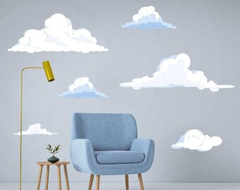 Vinilos decorativos de nubes blancas de ensueño para la habitación del bebé: pegatinas removibles y originales para la habitación del bebé o de los niños KL0008