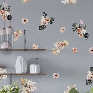 Floral Wall decals Peony Orchid Flowers Roses Stickers, Eclectic Style LF170
