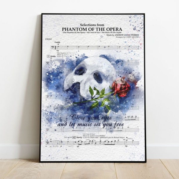 Phantom of the Opera Poster, Musical Print, LF281