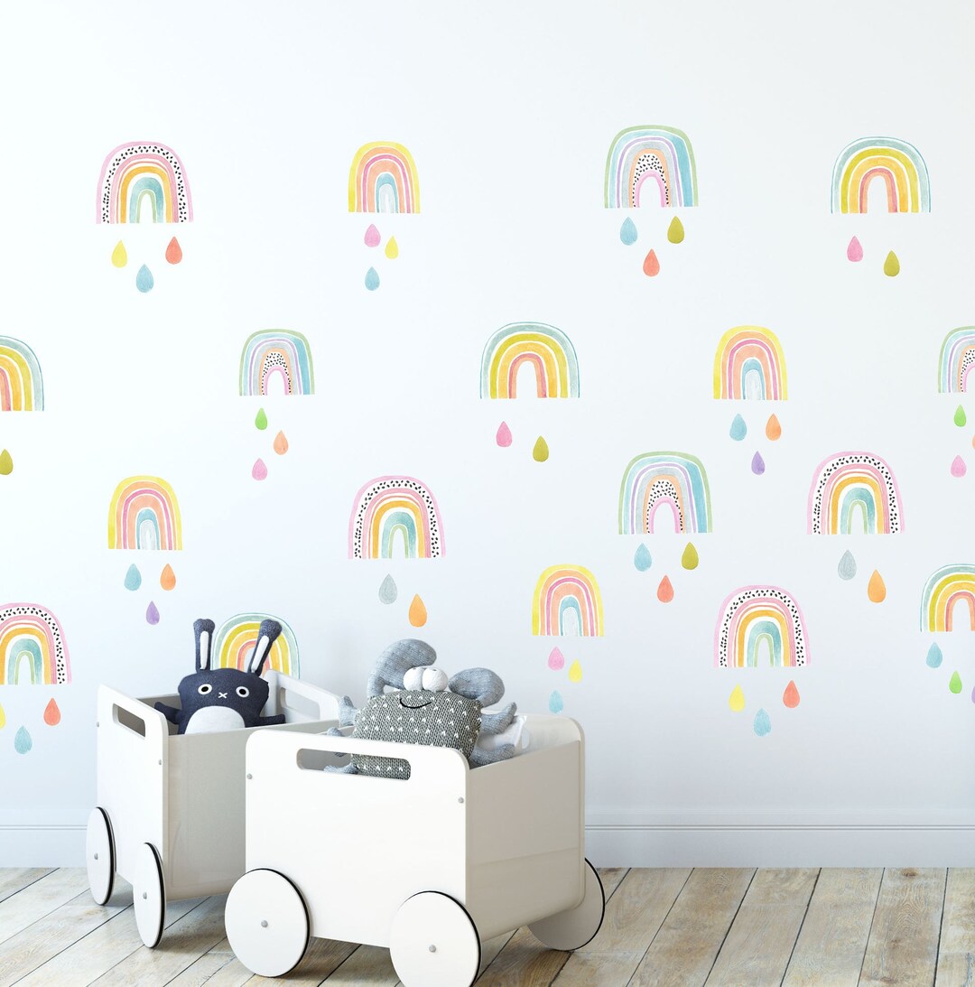 Rainbow Wall Decals Stickers Color Drops, LF203 - Etsy
