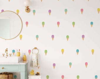 Ice Cream Wall Decal, Polka dot decals, Ice cream stickers, LF158