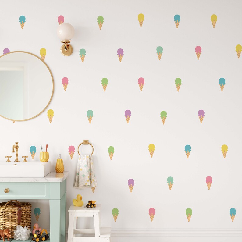 Ice Cream Wall Decal Polka Dot Decals Ice Cream Stickers Etsy