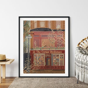 New York City Houses Print Book Store Wall Art VS reisposter, LF341