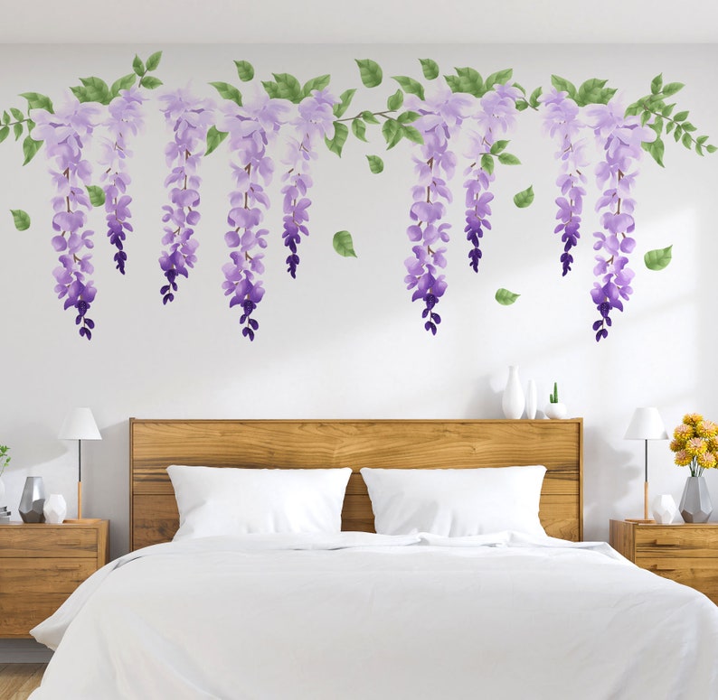 Wisteria Wall Decals Purple Flowers Stickers LF093 Etsy