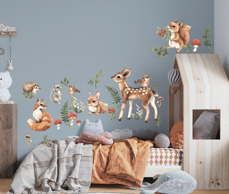 Woodland Animals Wall Decals Forest Stickers LF050 Etsy