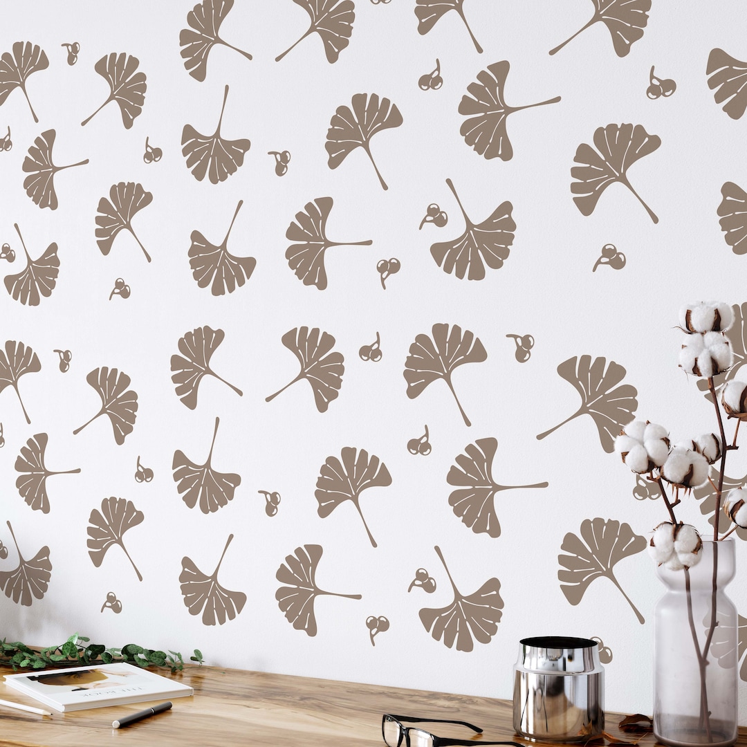 Ginko Tree Leaves Wall Decals Greenery Stickers LF377 Etsy