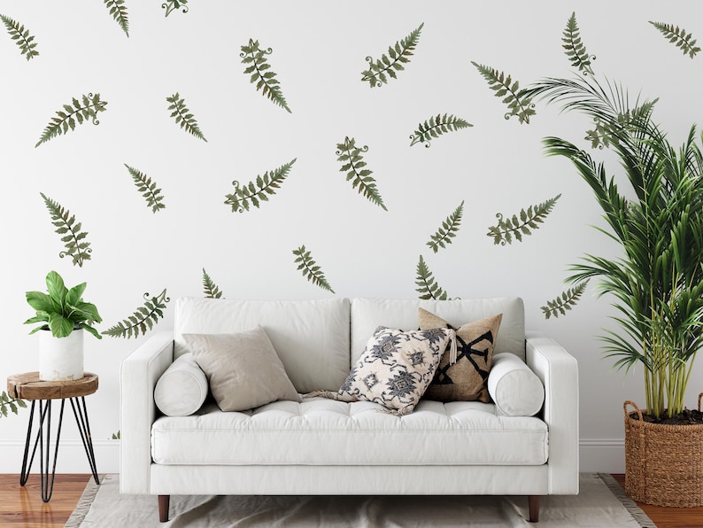 Fern Wall Decals Green Leaf Stickers KL0016 Etsy