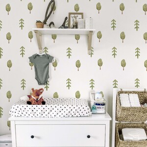 Green Tree Wall Decals Woodland Forest Stickers Pine Fir tree, LF231
